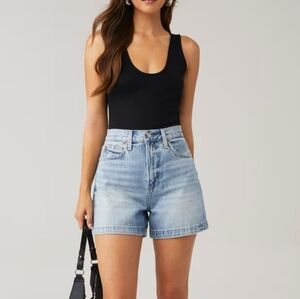 Pistola Saige High Rise Shorts Denim jeans shorts French Riviera 100% cotton